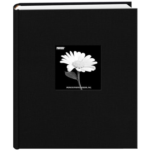 Fabric Frame Cover Photo Album 200 Pockets Hold 5x7 Photos, Deep Black