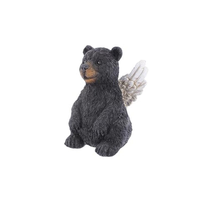 The Bridge Collection Black Bear Angel Figurine – Faith Animal Memorial | Hand-Painted Inspirational Animal with Angel Wings Indoor & Outdoor Cabin & Home Decor