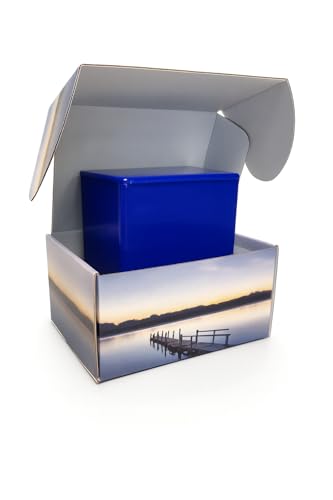 TSA Approved Fly-Safe Temporary Travel Cremation Urn Kit for Human Ashes - 200 Cubic Inch Capacity - Airline-Ready Black Blue or Green Plastic Urn with Included Travel Box (Dockside) - color: Dockside