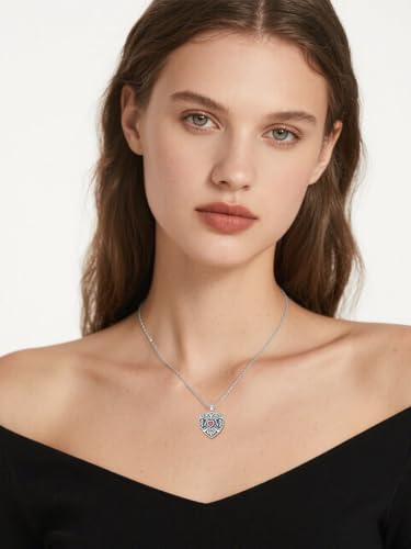 Midari Personalized Heart Locket Necklace That Hold 2 Pictures 925 Sterling Silver Oxidized Photo Necklace Memory Custom Photo Lockets Necklaces Jewelry Gifts for Family Women Lover Mom Dad - color: MOM, style: Locket+Photo+Text