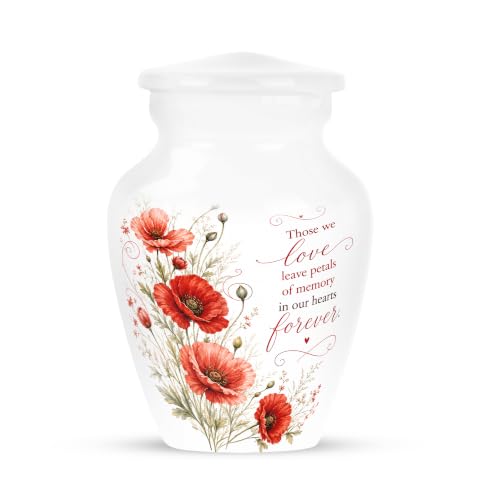 Flowers Urns for Human Ashes Adult - Small Urn for Human Ashes Keepsake | White Cremation Urns for Human Ashes, Secure Threaded Lid, Female, Small 2/3 Tablespoon of Ashes, 3 Inch Pack of 1 - color: #11 Flower Urn, size: 3" Pack of 1