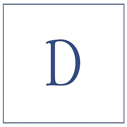 Caspari Navy Embossed Initials Boxed Note Cards in Letter D, 8 Cards & Envelopes - color: Navy D