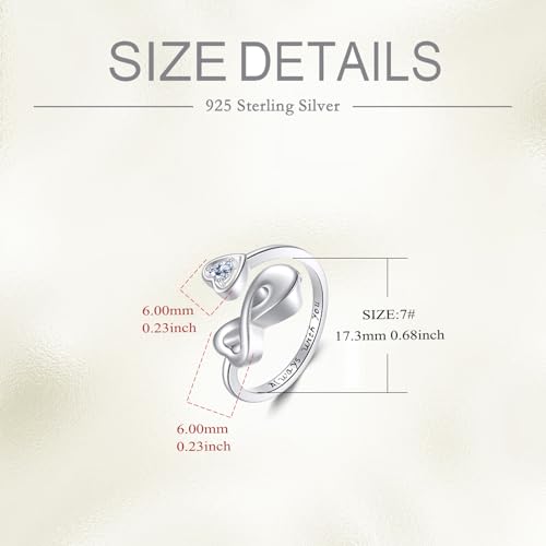 Cremation Urn Ring Urn Rings for Ashes Holds Loved Ones Ashes 925 Sterling Silver Cremation Keepsake Ring Jewelry for Women Mom