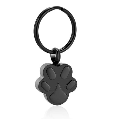 RIPFEVURN Pet Cremation Jewelry Dog Cat Paw Urn Keychain for Ashes for Women Men Memorial Keepsake Pendant - color: Black-2