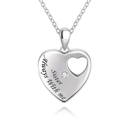 BEILIN 925 Sterling Silver Urn Necklace for Ashes for Women Keepsake Memorial Heart Cremation Jewelry for Ashes - style: Sister