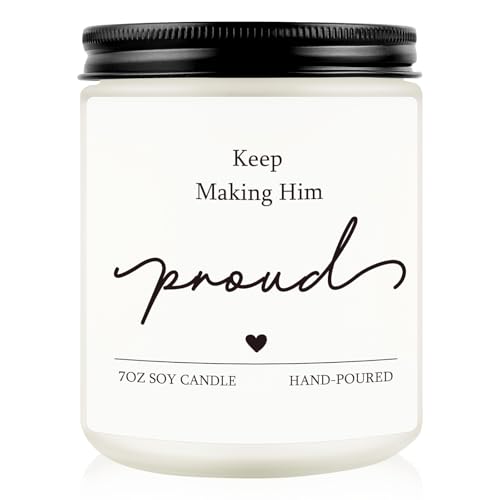 Sympathy Gifts for Loss of Loved One, 7OZ Lavender Scent Soy Wax Candle - style: Keep Making Him Proud