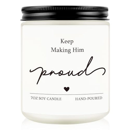 Sympathy Gifts for Loss of Loved One, 7OZ Lavender Scent Soy Wax Candle - style: Keep Making Him Proud