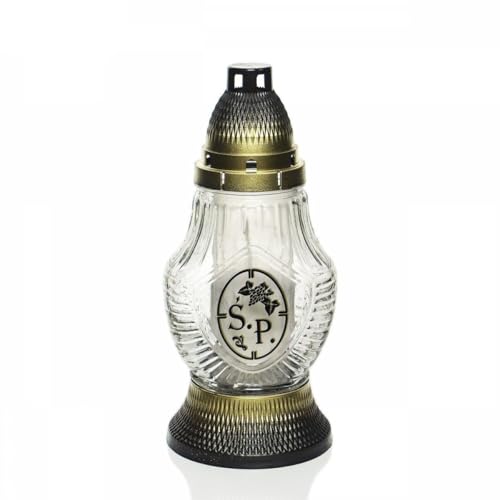 Polish Grave Candle – Traditional Memorial Light – Znicz Poland ST8 (1, Gold) - color: Gold