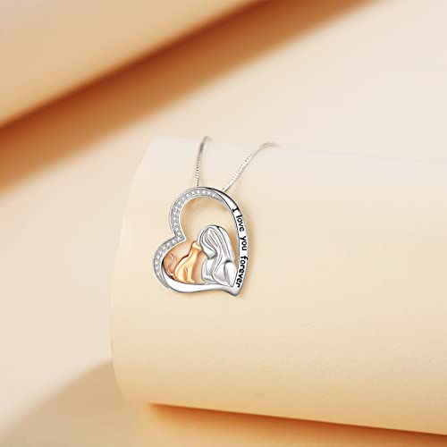 Sterling Silver Cat Necklace Jewelry Memorial Gifts for Cat Lovers | Cat Pendant Necklace ，Cute Dainty Animal Remembrance Jewelry Birthday Gifts for Cat Mom Her Women - style: cat necklace