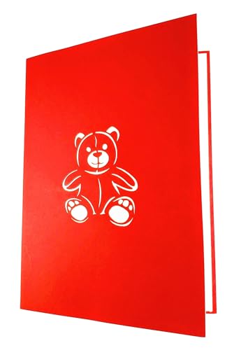 iGifts And Cards Sympathy Teddy Bear Broken Heart 3D Pop-Up Card 6"x8" | Comfort, Condolences, Encouragement, Get Well Soon, Apology, Grief Comfort Gift, Missing You, Thinking of You, Family, Friend - color: Sympathy Bear
