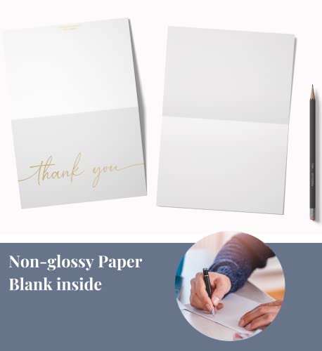 Thank You Card | Matte Gold Foil 20 Pack - color: Gold Foil Thank You