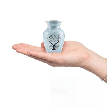 Emvency Urn for Ashes, Mini Metal, Keepsake Sharing Urns, Light Green - color: Aqua Marble