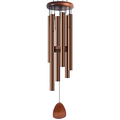 Bursvik 37" Aluminum Wind Chimes for Outside (Coffee), Patio Zen Decor Gift - color: Coffee, size: Classic 37"