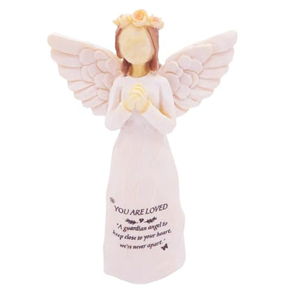 Sympathy Gifts for Loss of Loved One, 5.5" Praying Angel Surrounded by Love Memorial Gift for Loss of Dad Mom Grandmother, Angel Figurine for Bereavement Encouragement Remembrance(Sympathy-Figurine)