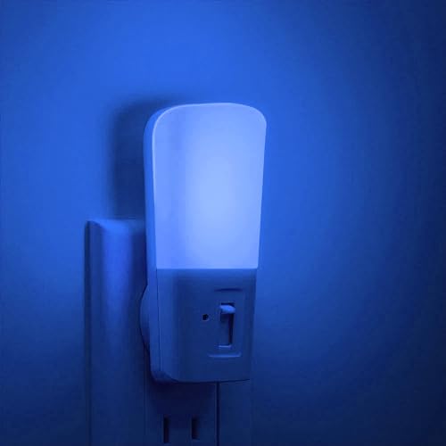 LOHAS-LED Blue Night Light Plug in, 2 Pack Dimmable LED Night Lights | Decorative Wall Blue Light, Dusk to Dawn Sensor, Adjustable Brightness for Kids Room, Hallway, Bathroom,Bedroom - color: Blue