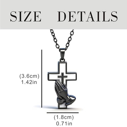 Cross-shaped Ashes Necklace, Customizable for Pet or Human Ashes, Suitable for Both Men and Women