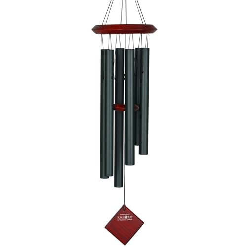 Woodstock Wind Chimes of Pluto Chimes for Outside, 27" Evergreen Small Light Sound Wind Chime Décor for Outdoor Garden, Patio, Porch, Encore Collection - color: Evergreen