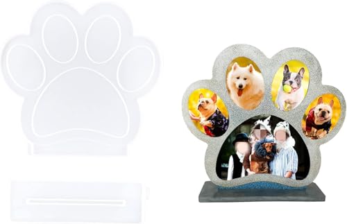 Dog Paw Shape Photo Frame Mold - Silicone Picture Frame Mold for Epoxy Resin Casting, Home Table Decoration