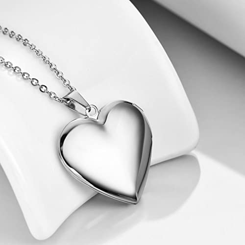 PHOCKSIN Silver Heart Locket Keychains for Women Gold Custom Locket Key Chain Personalized Picture Locket for Birthday Gifts - color: #18 Heart Silver Daughter, style: Regular(no Customize)