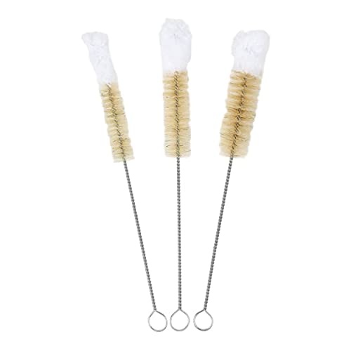 HOME-X Soft-Tip Cleaning Brush Set, Soft Scrub Brush with Long Handle, Handy Crevice-Cleaning Tool, Glassware-Cleaning Brush, Set of 3