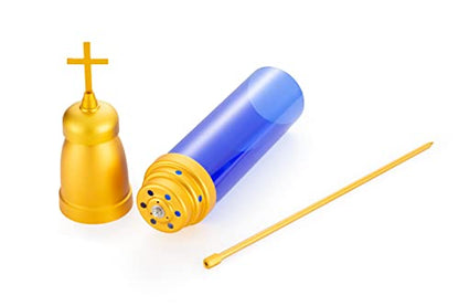 Cemetery Light Candle Holder, Memorial Candle, Grave Vigil Light Holder,Anodized Aluminum Eternal Light Dome Memorial Light Grav Lamp, Gold Blue