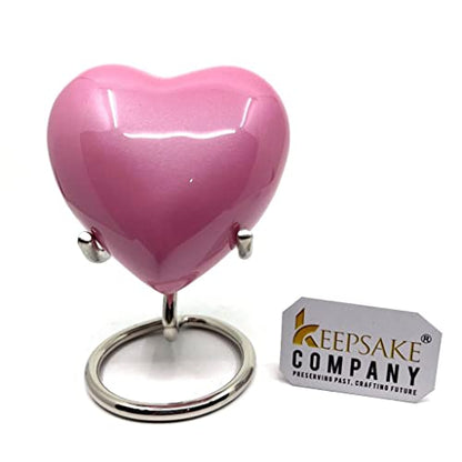 Mini Heart Urn / Cremation Keepsake For Ashes / Heart With Stand From Keepsake Company (Pink) - color: Pink
