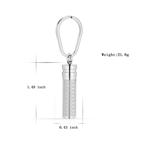 constantlife Cremation Jewelry for Ashes Openable Pill Case Urn Necklace Keepsake Perfume Memorial Pendant Locket Charm Accessories - color: Keychain-silver