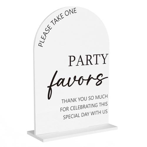 Party Favors Sign, Wedding Engagement Bridal Shower Baby Shower Reception Event Party Table Desk Acrylic Decor 11 - color: Party Favors