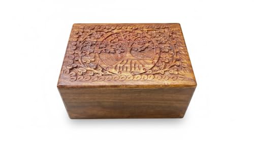 Round Tree Wooden Urn Box for Human Ashes, Cremation Funeral Urns, Decorative Urn, Pet Memorial Box, Cat Infant Adult Urn, Burial Ash Keepsake - Medium - size: Medium
