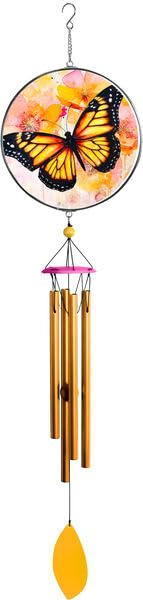 Spoontiques Butterfly Suncatcher Wind Chime - Outdoor Garden Décor - Decorative Chimes for Yard, Garden, Backyard and Patio Decoration - color: Butterfly