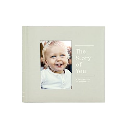 MCS The Story Of You Sage Linen Photo Album, 200-Pocket, 4x6, 12x12 Pages | Scrapbook-Style Keepsake Photo Album With Memo Space, Clear Side-Loading Pockets, Thoughtful Gift - style: Story of You