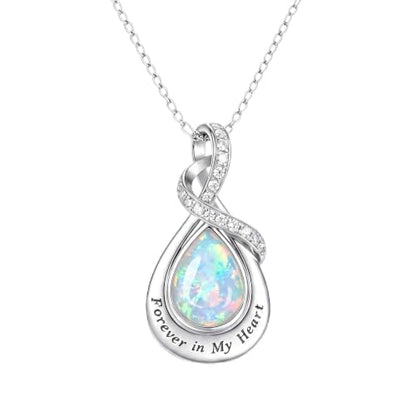 Urn Necklace for Ashes Blue opal Cremation Necklace Keepsake Memory Jewelry for Ashes of Loved Ones Keepsake - style: Memorial Cremation Urn