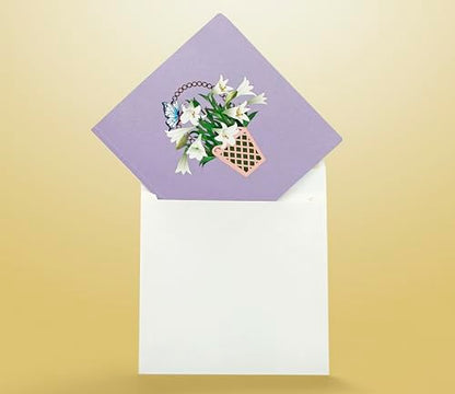 CUTPOPUP White Lily Sympathy Pop Up Card, With Sympathy Card, Loss of Loved One, Pet, Mom, Dad, Child, Condolence, Bereavement, Grief with Envelope (White Lily) FL114.1US - color: Sympathy White Lily-6x6in