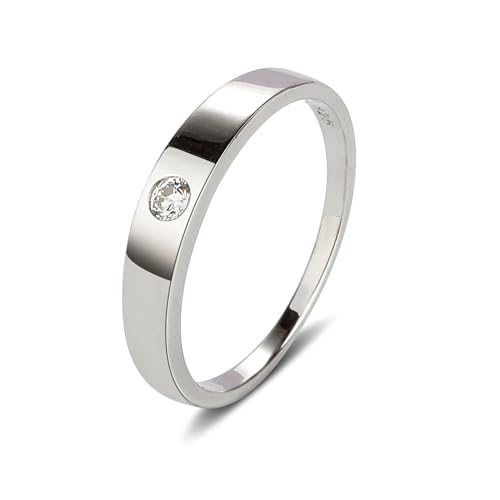 Precious Pieces Dainty CZ Ring, 925 Sterling Silver - color: Clear CZ