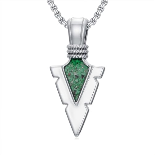Arrowhead Necklace 925 Sterling Silver Arrow Pendant Necklace Jewelry Gifts for Men Women Lover - color: Silver-A07