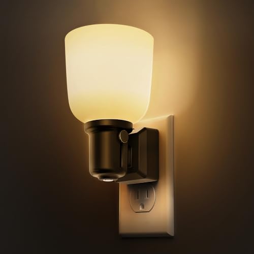 L LOHAS LED Night Lights Plug into Wall, Vintage Plug in Night Light | Dusk to Dawn Sensor,3000K Soft White, Dimmable 0-100LM, Rustic Farmhouse Nightlight for Bedroom,Bathroom,Stairs,Hallway - color: Soft White, size: 1 Pack