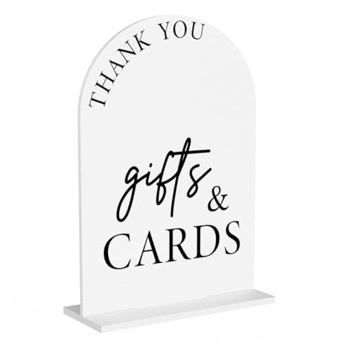 Cards and Gifts Sign for Wedding Gifts and Cards Sign for Wedding Engagement Bridal Shower Party Acrylic sign for Table Desk - color: gifts & cards