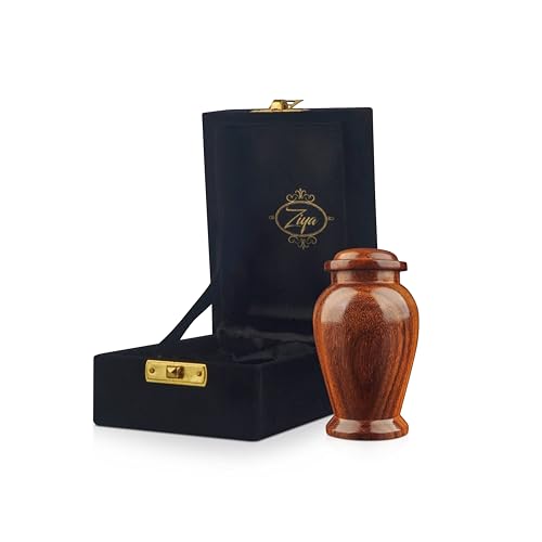 ZIYA Wooden Cremation Small Urns for Human Ashes Keepsake Adult Male Female - Mini Urn for Ashes for Women Men Child Decorative Sharing Memorial Funeral Urns for Ashes Pet Cat Dog with Gift Velvet Box - size: Single-Keepsake