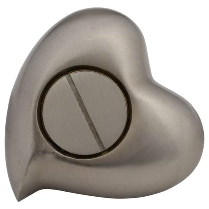 Platinum Elegance Heart Keepsake Cremation Urn for Ashes, Brass, Silver Urn, Keepsake Sized Cremation Urn, 3 Inches Wide - color: Platinum Elegance