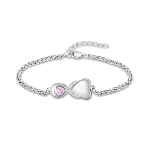 shajwo Cremation Jewelry Infinity Heart Urn Bracelet for Women | Human Ashes, Adjustable, Memorial Keepsake, Link Bracelet - color: Pink