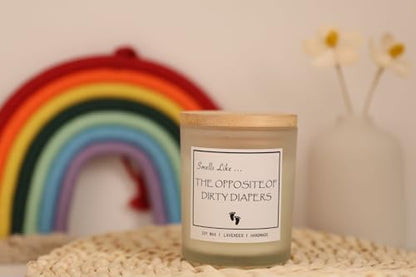 New Mom Gifts, Gender Reveal Gifts, Smells Like The Opposite of Dirty Diapers Candle, Lavender Scented Candle, Natural Soy Wax & Natural Essential Oils - color: Smells Like the Opposite of Dirty Diapers