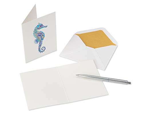 Papyrus Thank You Cards with Envelopes, Sea Creatures (20-Count) - color: white, gold, green, orange