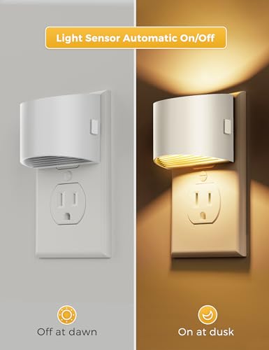 L LOHAS LED Night Lights Plug into Wall, Dimmable Night Light 2 Pack | Plug in Night Light with 3 Level Brightness, 3000K Soft White, White Housing - color: White