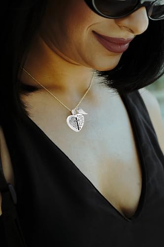 Heart Urn Necklaces for Ashes Cross Angel Wings Cremation Jewelry Keepsake Memorial Pendant for Men Women - style: Papa