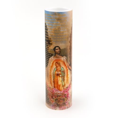 Our Lady of Guadulpe with Juan Diego, LED Flameless Devotional Prayer Candle