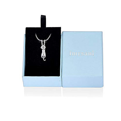 Imrsanl Pet Cremation Jewelry for Ashes Cat Urn Necklace - color: Silver