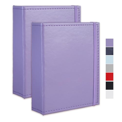 Photo Album 5x7 52 Pockets Pack of 2 Leather Cover Picture Book Holds 5x7 Photos for Wedding, Baby, Family, Graduation - color: Purple, size: 5x7 (2 PK)