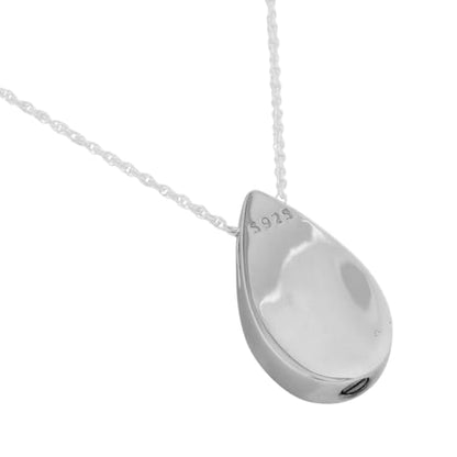 Small Teardrop Pendant and Necklace for Ashes, Sterling Silver, Cremation Jewelry for Ashes - color: Small Teardrop