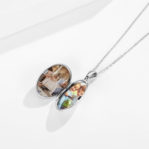 Locket Necklace for Women 925 Sterling Silver Celtic Locket Pendant Necklace Moonstone/Turquoise/Black Agate Heart Shaped Locket Necklace Jewelry Gifts for Women - style: Tree of Life Locket Necklace-crystal
