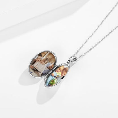 Locket Necklace for Women 925 Sterling Silver Celtic Locket Pendant Necklace Moonstone/Turquoise/Black Agate Heart Shaped Locket Necklace Jewelry Gifts for Women - style: Tree of Life Locket Necklace-crystal